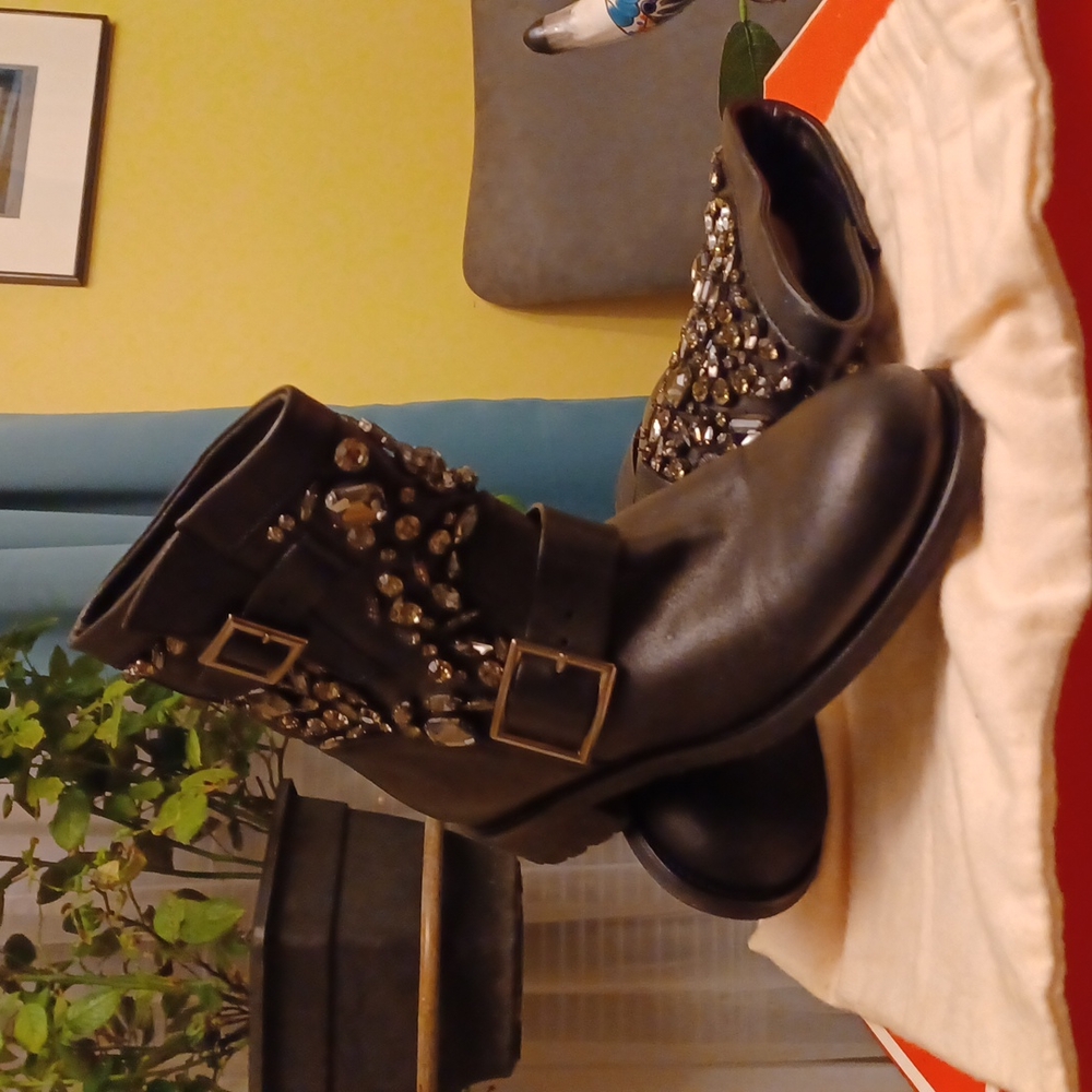 Jimmy Choo youth jeweled short ,biker boot! Sz.39